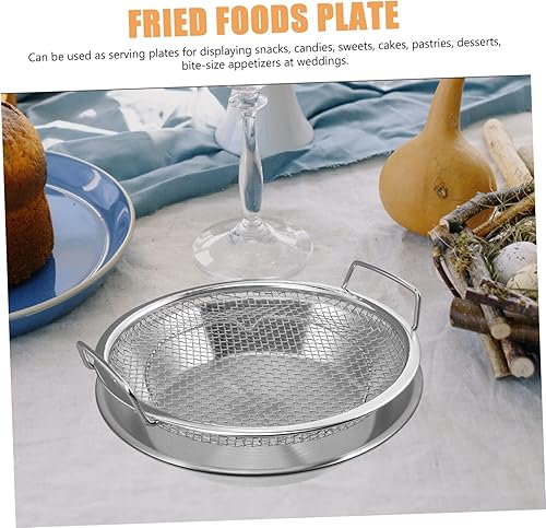 Miniatura 5 de Kisangel 1 juego de bandeja para hornear horno, colador de freidora de aire, recipientes para pasta, recipientes de galletas para alimentos, soporte