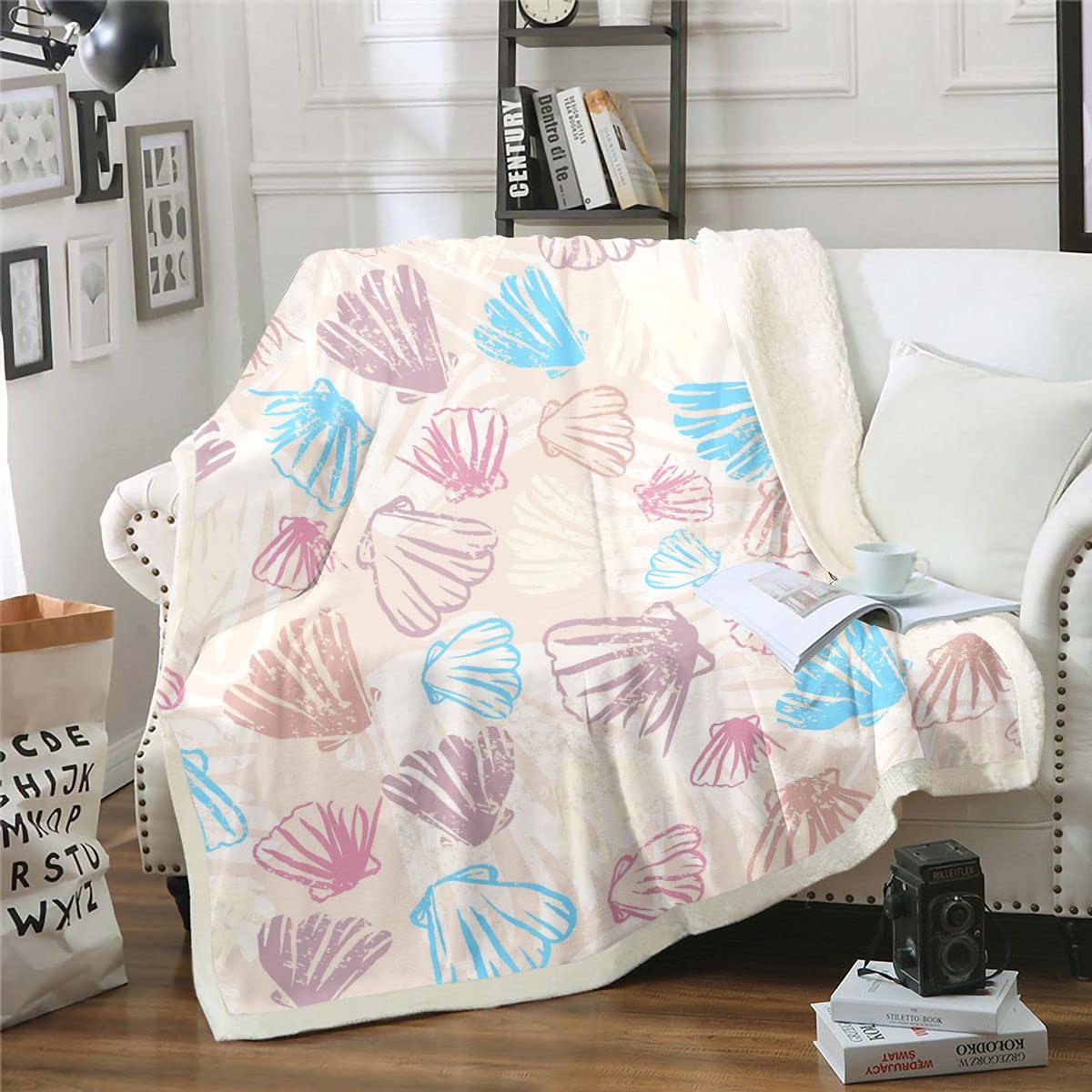 Farfalla Sherpa Coperta colorata in pile con stampa di farfalle per bambini, donne, ragazze, animali, animali selvatici, coperta fuzzy per divano letto, queen 200 x 200 cm