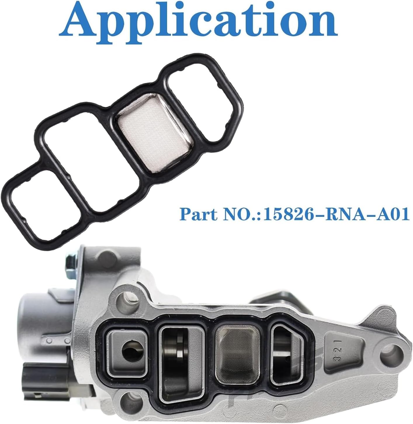 15826-RNA-A01 Head Cylinder Solenoid Valve Gasket for 03-21 Acura ILX, Honda Accord/Civic/CR-V/HR-V, Porsche Cayenne 1.8L/2.0L/4.5L - Replaces 917174, 0115600, SVF102, 91319PAAA01