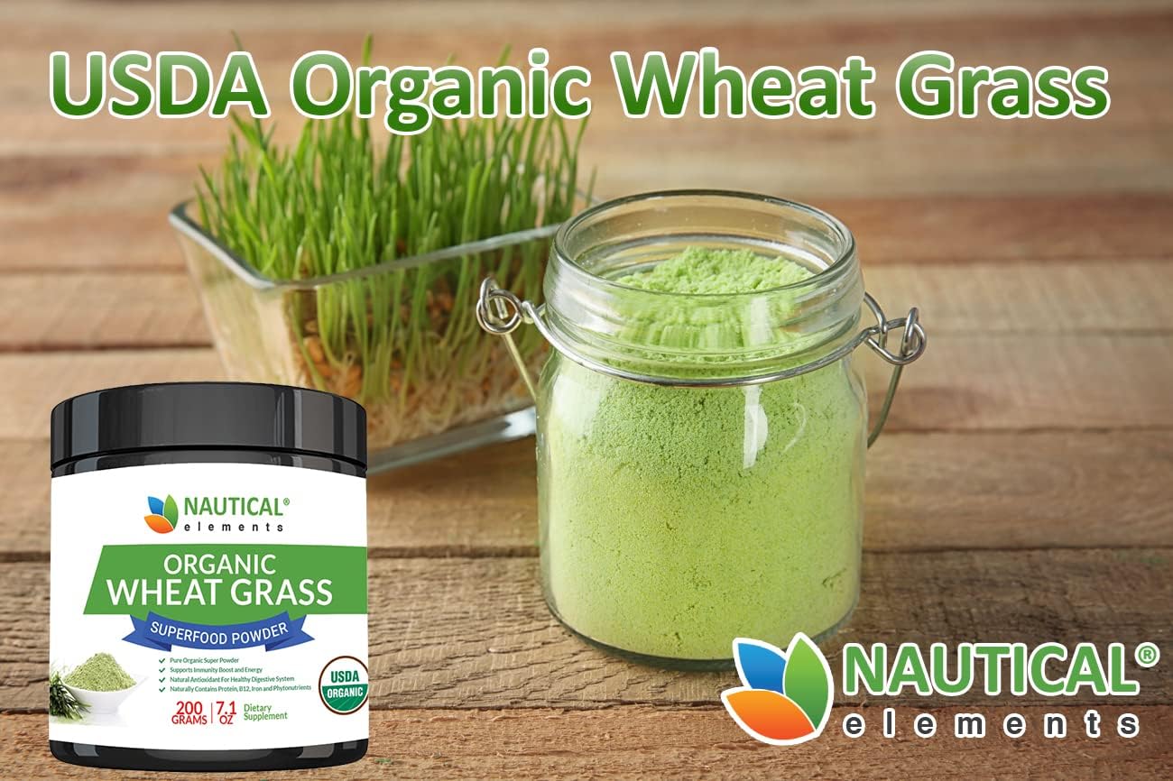 Wheatgrass Powder - USDA Certified Organic Wheat Grass Powder That Is Rich In Essential Amino Acids, Chlorophyll, Antioxidants, Fatty Acids, Minerals & Vitamins - US Grown - Vegan & Non-GMO Superfoods