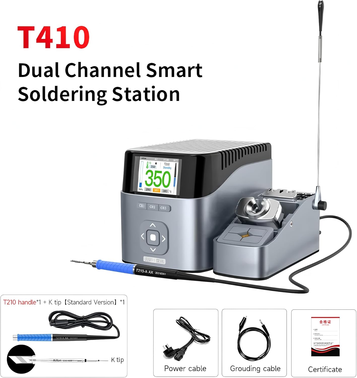 Compatible with Aixun T410 Intelligent Soldering Station With Electric Soldering Iron Compatible with C115/C210/C245 Soldering Iron Welding Equipment