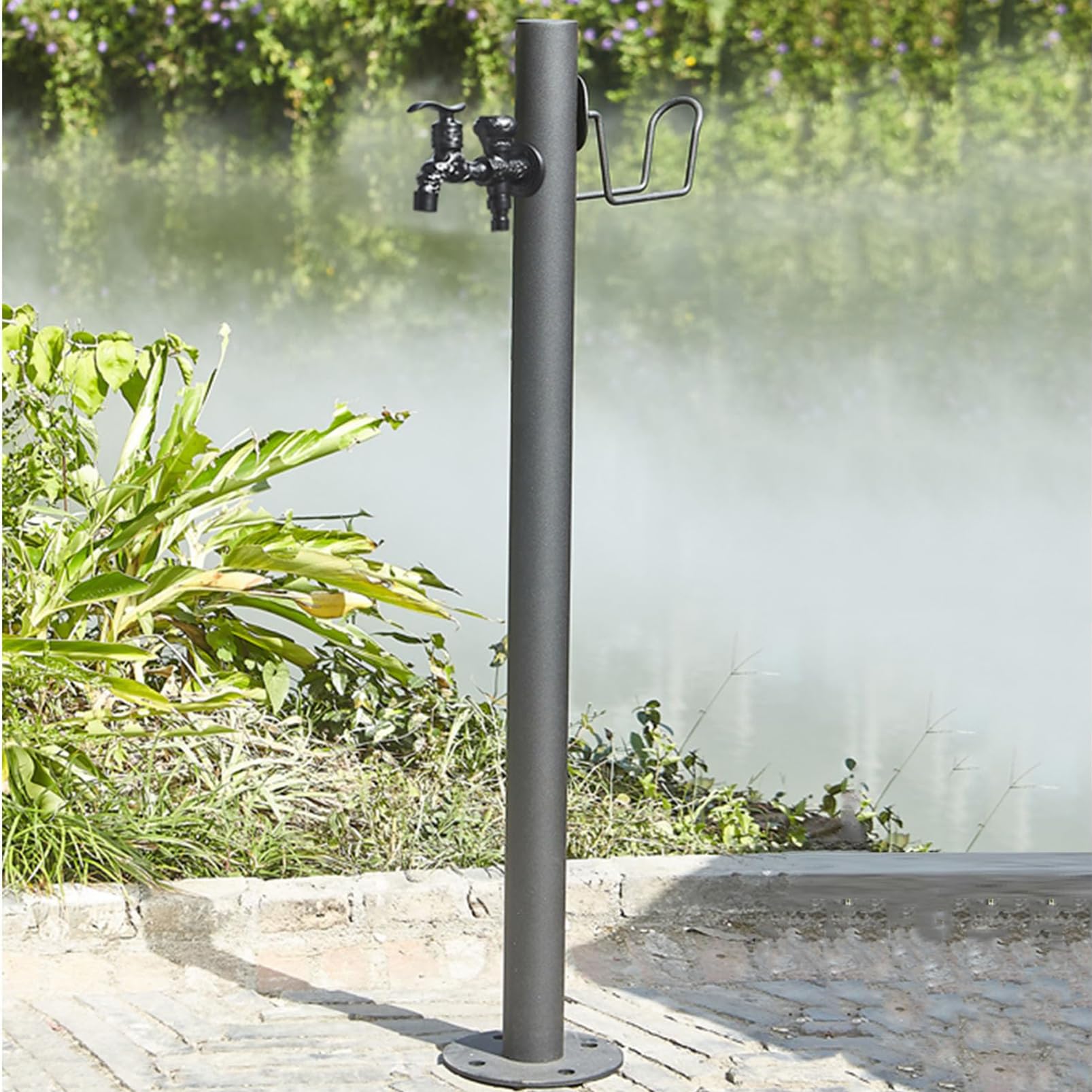 WOTZOV Freestanding Garden Water Column With Faucet, Floor Mounted Water Tap, Freestanding Hose Stand, Vertical Garden Water Column, Fountain For A Beautiful Garden Space，D 13CM×86CM