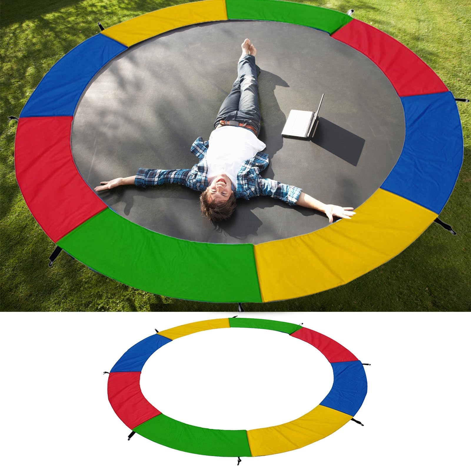 Faltbares Mini-Trampolin für Kinder und Erwachsene, dickes PVC-Sicherheitspolster und Federabdeckung, ideal für Indoor-Fitness-Garten-Workouts und Körpertraining