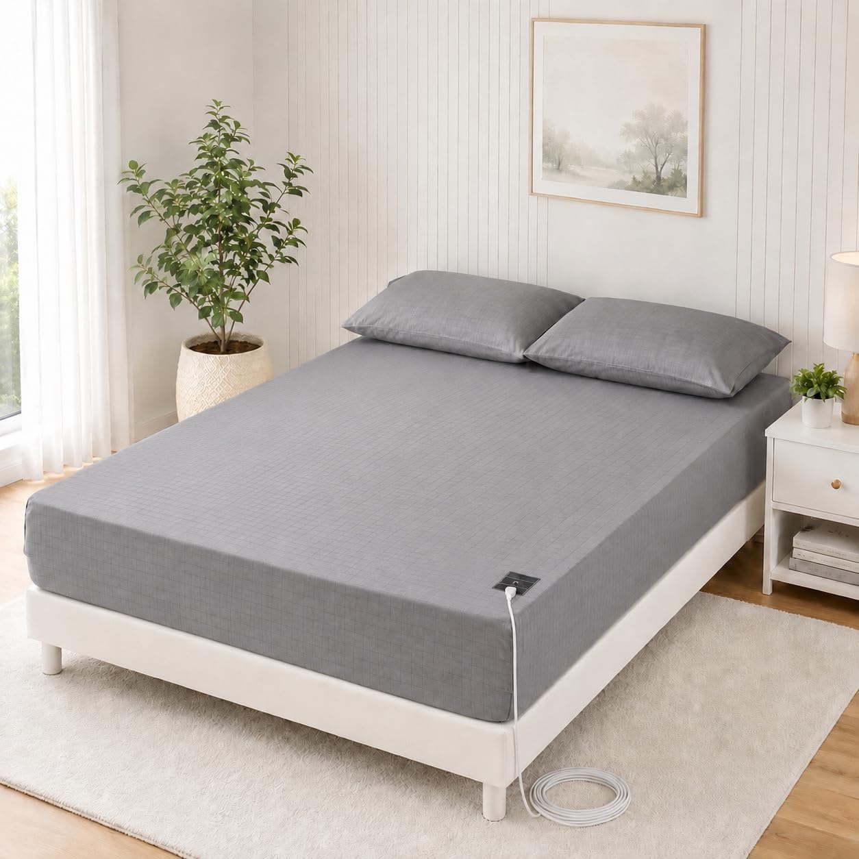 Drap de mise à la terre conducteur California King pour un meilleur sommeil