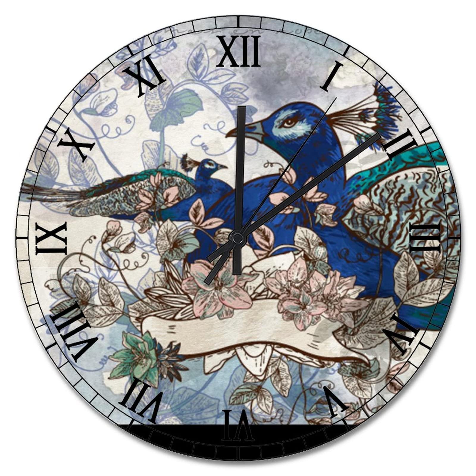 Horloge chic en bois décorative avec de superbes motifs