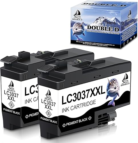 DOUBLE D Cartucho de tinta compatible con pigmento de repuesto para Brother LC3037 XXL LC3037XXL LC3037BK para MFC-J5845DW MFC-J5845DW MFC-J5945DW