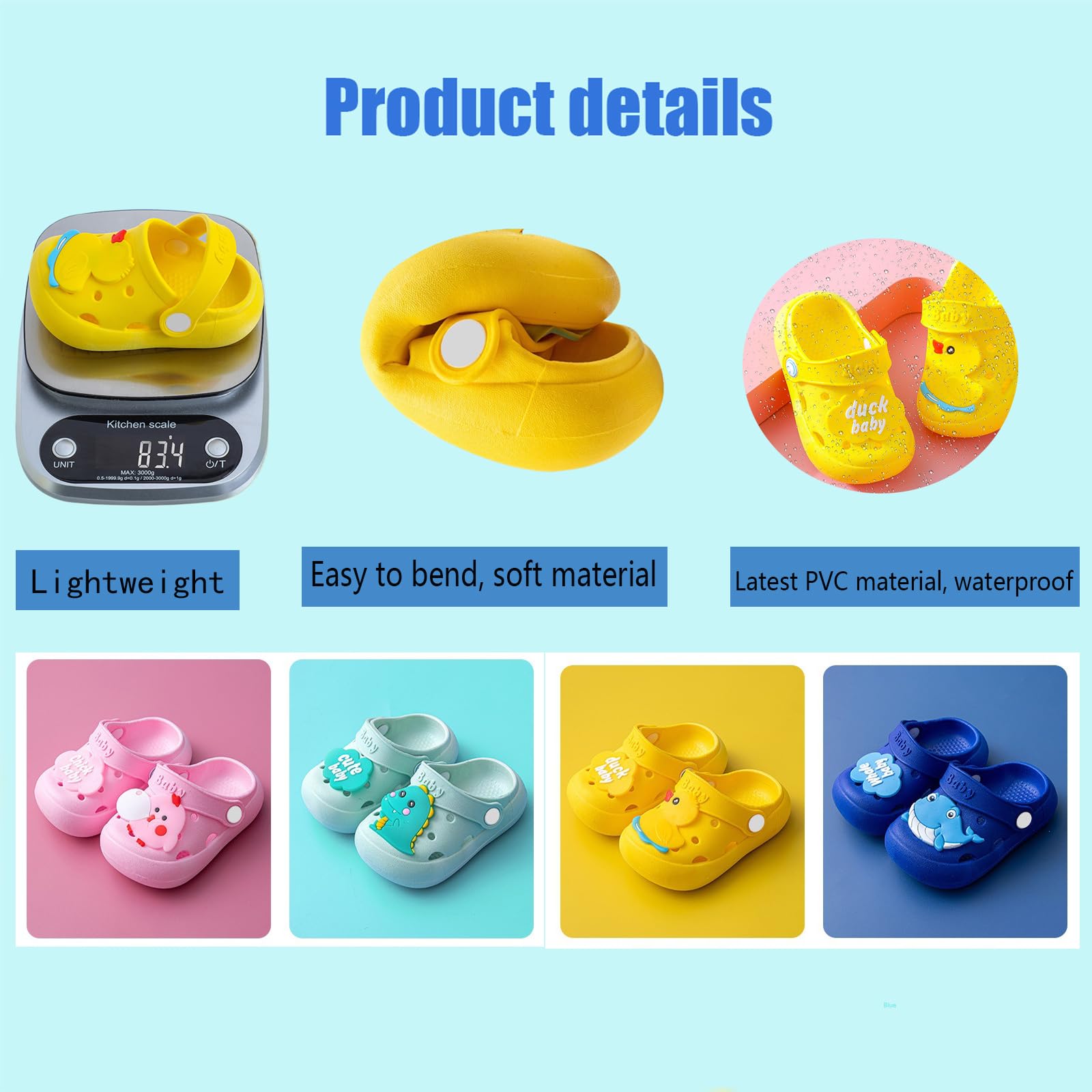 Adornos de Zapatos 12 Piezas Unisex Verano Chanclas Antideslizante Zapatos de Baño Playa Piscina