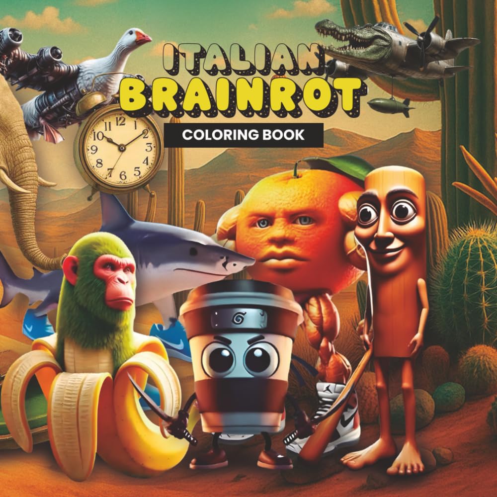 Italian Brainrot Coloring Book: For kids and young people