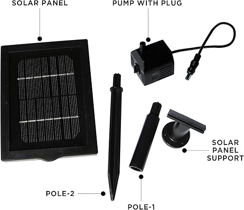 Miniatura 6 de Koolscapes Fuente en cascada de 5 niveles con energía solar, macetas de arcilla de terracota, función de agua autónoma, fuente de bajo mantenimiento