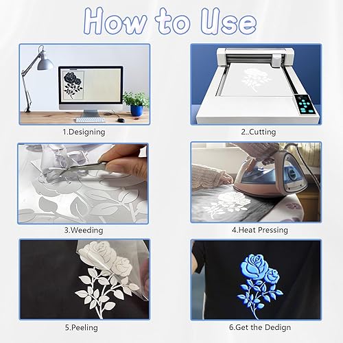 Vista 52 de VENITOR Vinilo termotransferible 3D para planchar en camisetas, bolsas, almohadas, tela textil, 3 hojas de 12 x 10 pulgadas, vinilo de transferencia