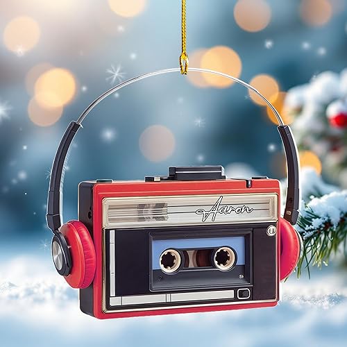 Miniatura 3 de Cinta de casete personalizada, adorno de Navidad 2024, adorno de cinta de mezcla de música retro, decoración de árbol de casete personalizado,