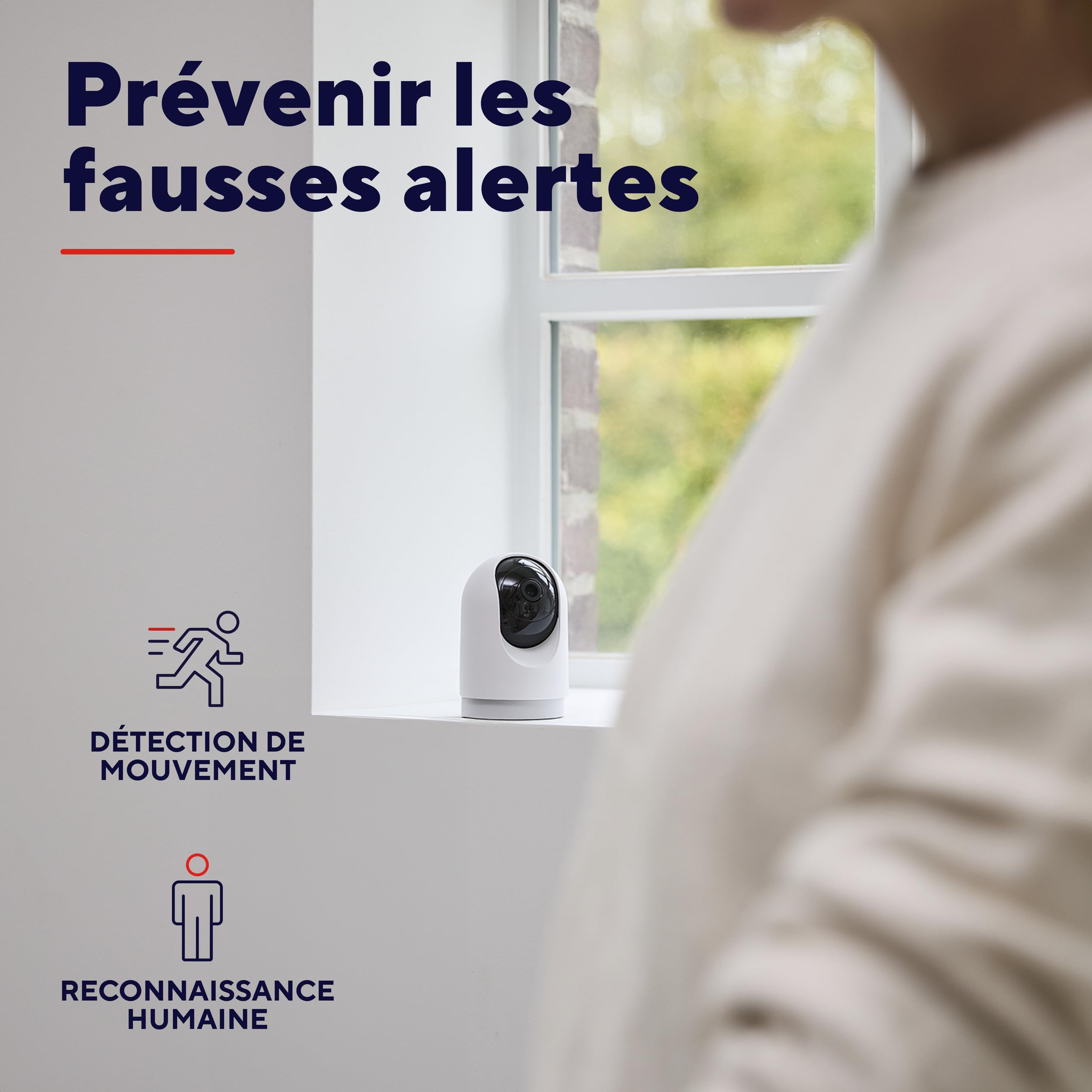 Trust IPCAM-2700 Camera de Surveillance 360° Intérieure avec Vision Nocturne, Sirène et Microphone Intégrés, Détection Humaine, Camera WiFi avec Application, Maison Connectée, Blanc