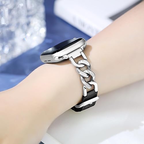 Miniatura 10 de Pulsera de metal compatible con Apple Watch Series 9 8 SE 7 6 5 4 3 2 1 Ultra 2 1, correas elegantes para iWatch para mujeres y hombres, diseño de