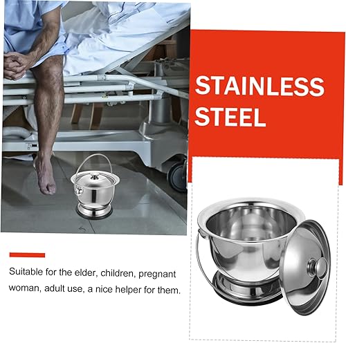 Miniatura 9 de Cubo de orina de acero inoxidable para botella de orina masculina, bandeja de cama, orinales de mano para orinales para hombres, urinarios para
