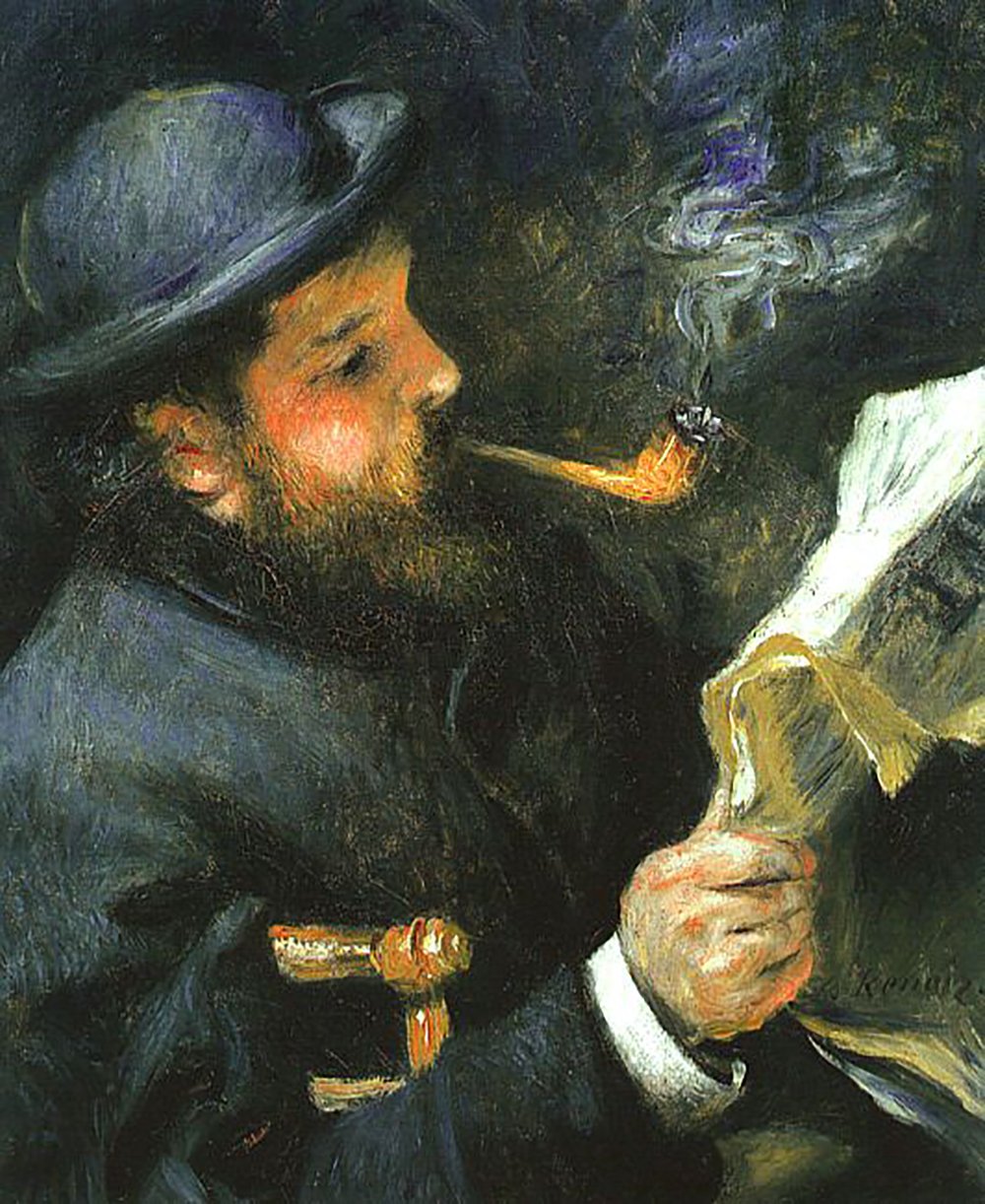 Claude Monet Reading Renoir grand tableau pour mur vide mat