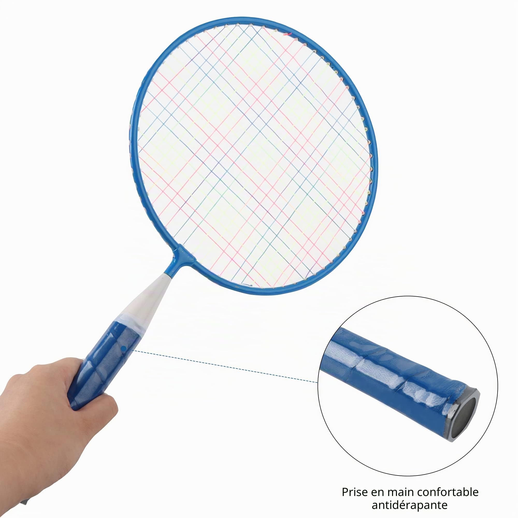 QKTYB Ensemble De Badminton pour Enfants, 1 Paire De Raquettes De Badminton LéGèRes pour Enfants avec pour Joueurs débutants Sports D'IntéRieur Et D'ExtéRieur avec Sac De Transp