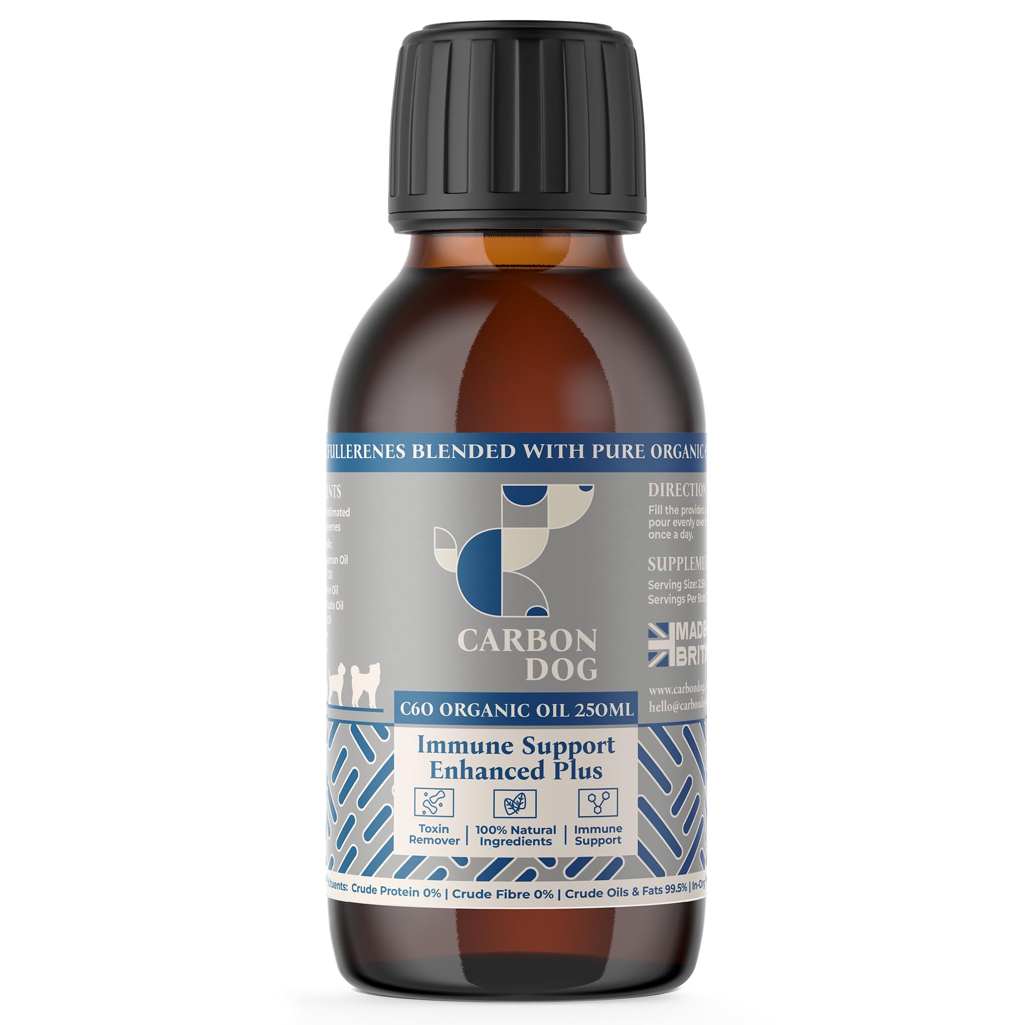 Carbon Dog Immune Support Dog Supplement 250ml | Specially Formulated Supplements for Dog Health | For Balance, Resilience & Long Term Health | 100% Natural | With Salmon Oil and Coconut Oil for Dogs