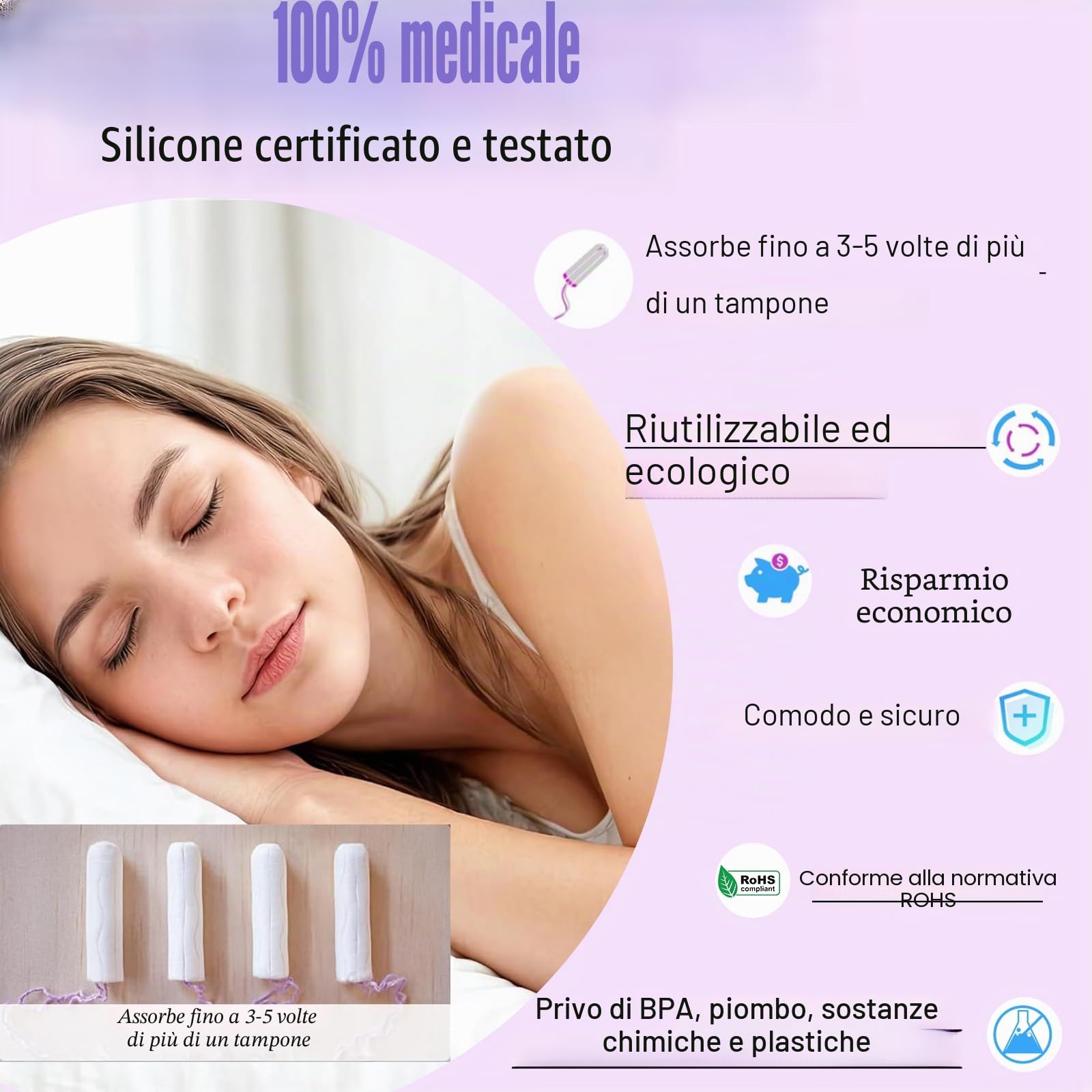 2 pezzi Disco di disco mestruale S L, disco periodico riutilizzabile a tazza mestruale, dischi mestruale a prova di morbido fatto in silicone, alternativa ai tamponi