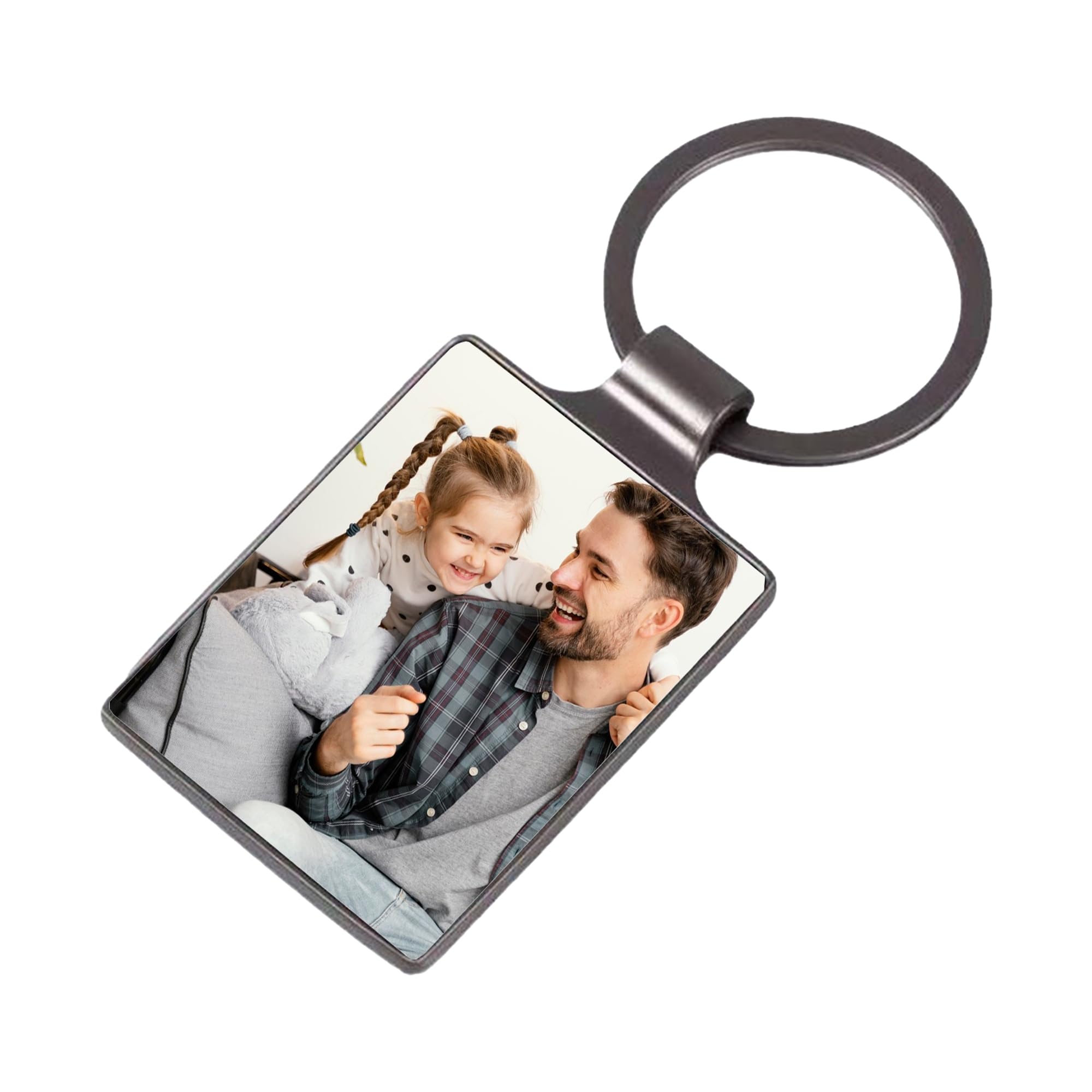Personalised Photo Keyring – Custom Keychain, Double-Sided Black Metal, Personalised Gift for Dad, Mum, Husband, Wife, Grandparents – Anniversary, Birthday, Wedding, Memorial Keepsake, Christmas