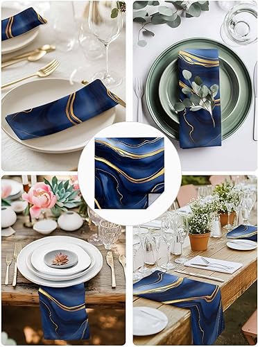 Miniatura 4 de Servilletas de lino de tela de mármol, paquete de 4 unidades, servilletas reutilizables de mesa de cóctel para bodas, fiestas, almuerzos, hoteles,