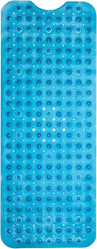 Miniatura 15 de ENKOSI Alfombra de baño – Alfombra antideslizante grande de 40 x 16 pulgadas con ventosas y agujeros de drenaje – Alfombra de baño extra larga para