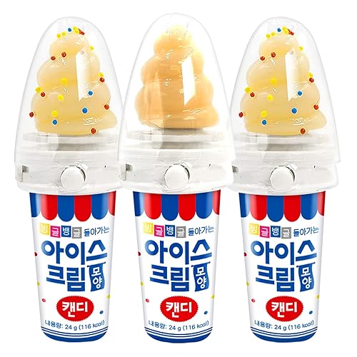 TREE FARM Cono de helado 3 unidades ventosas de helado piruletas de helado conos de helado de caramelo vintage divertidos dulces para niños dulces