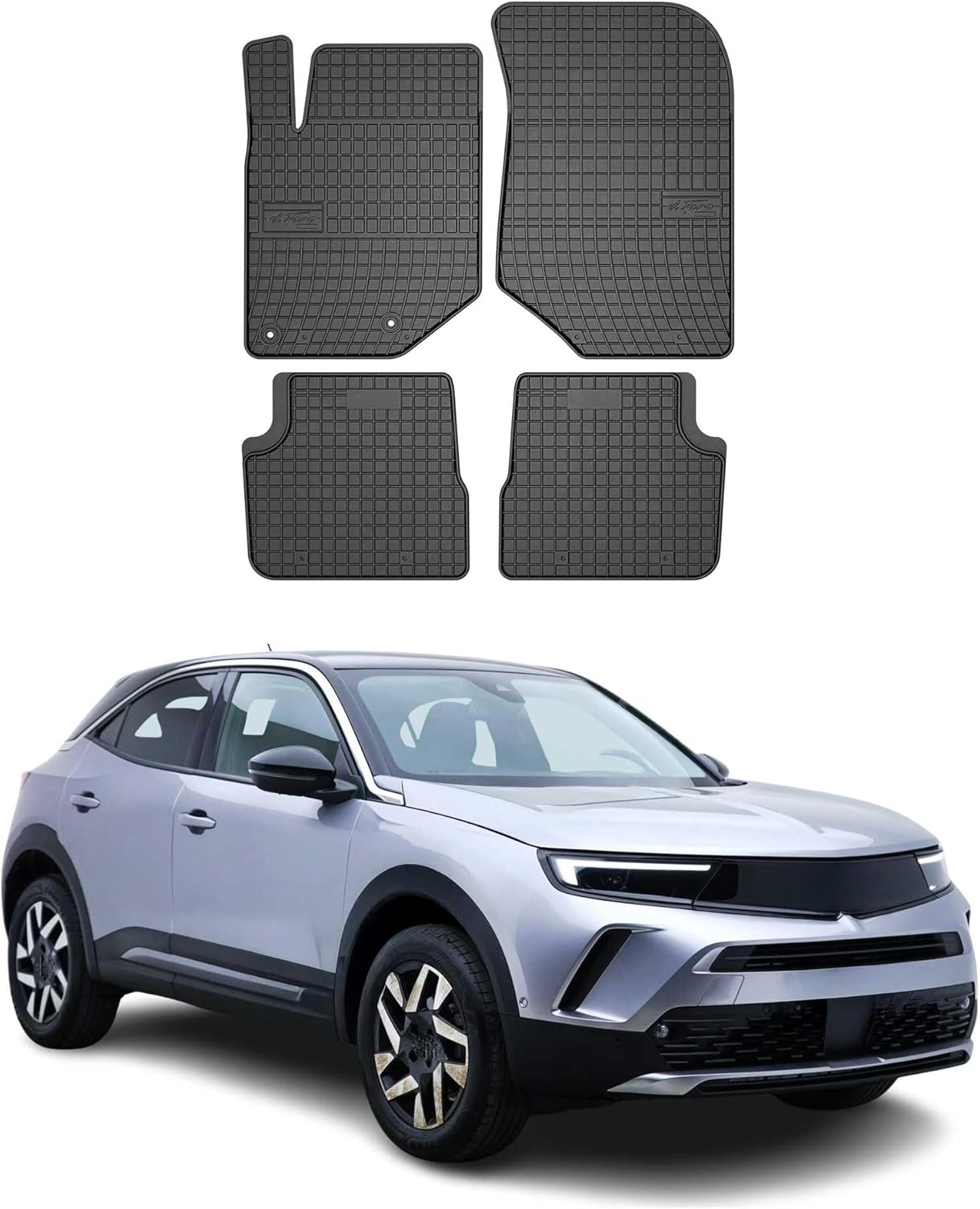 OMAC Rubber Floor Mats for Opel Mokka B 2020-2025 Car Mats Rubber TPE Black 4X