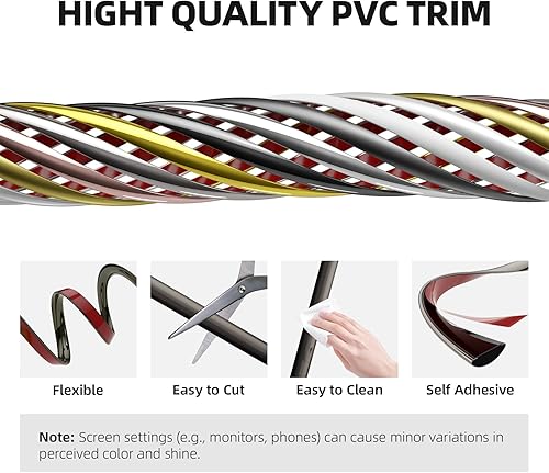 Miniatura 6 de Moldura de pared para despegar y pegar, 9.8 pies, moldura flexible en forma de D para zócalos, bordes y bordes, marcos de ventanas y puertas,