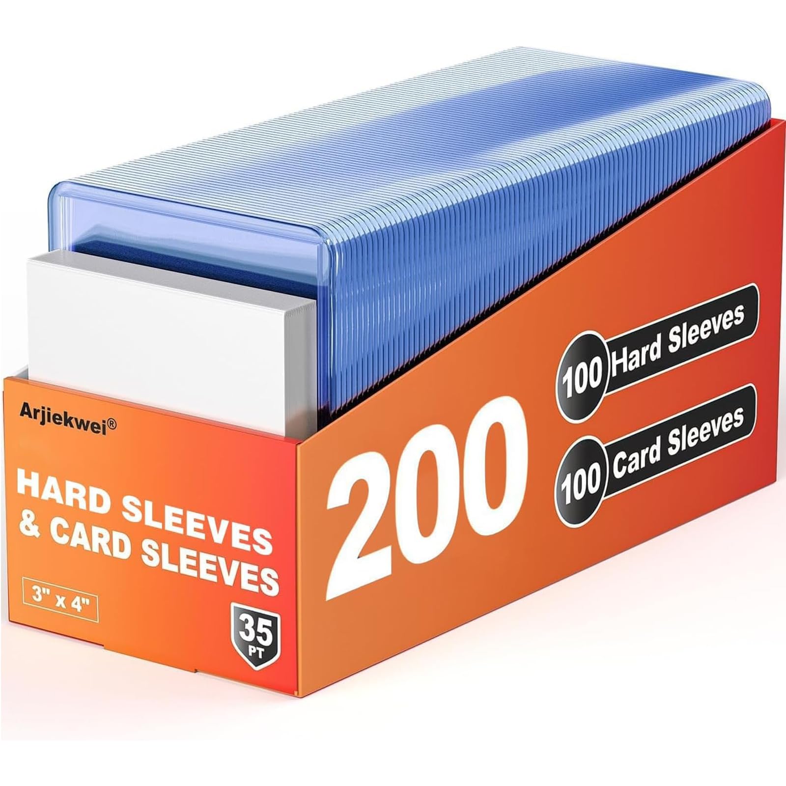 200 Card Sleeves Hard Plastic, Arjiekwei 3