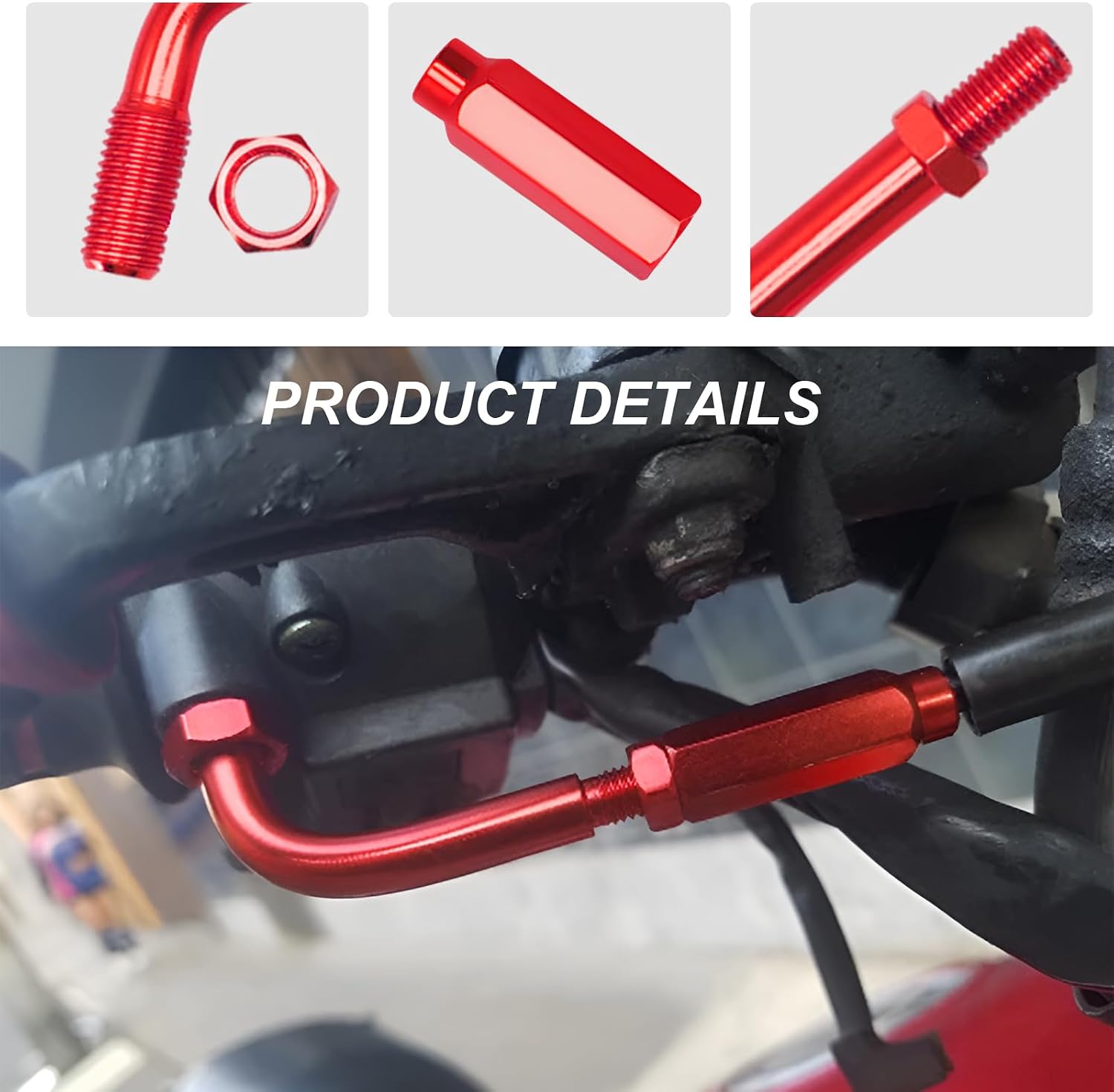 90 Degree Throttle Cable Adjuster, Aluminum Alloy Motorcycle Bendy Cable Guide Accelerator Screw, 90° Throttle Regulator Clutch Wire Adjustment Tool for Bicycle Dirt Bike (Red)