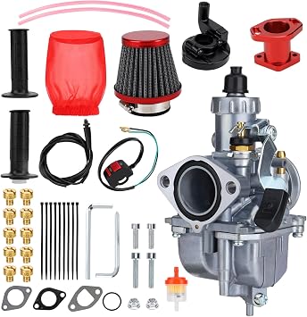 VM22 26mm 212cc Carburetor for Predator 196cc 212cc 224cc Engine Non Hemi Coleman CT200U CT200U-EX BT200X KT196 Baja Warrior MB200 Axis M200 200cc 6.5hp Mini Bike Go Kart Parts Red