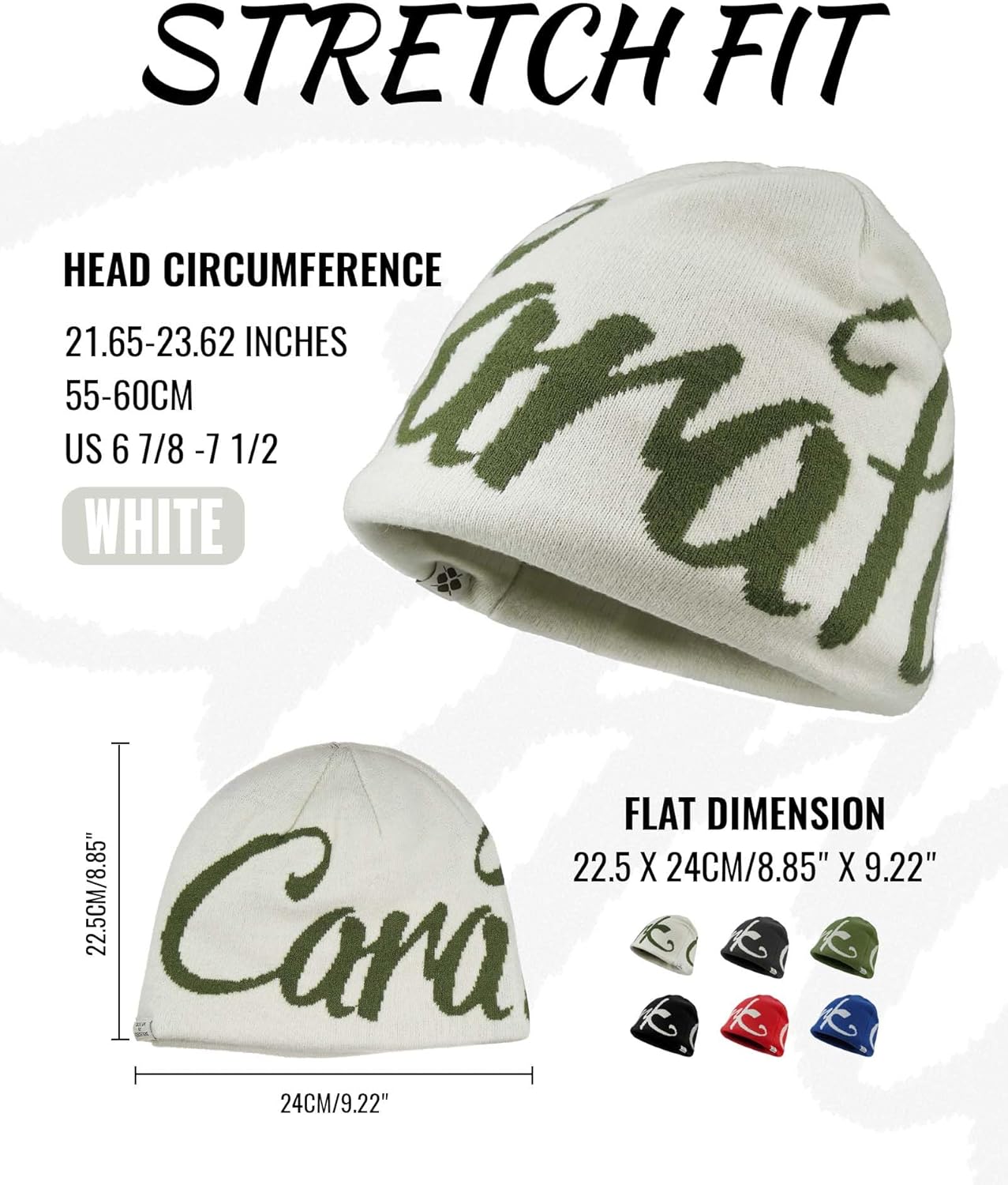 Clakllie Y2k Beanies for Women Men Cool Knitted Hats Graphic Beanie for Skiing Hip Hop Skullcap - Image 4