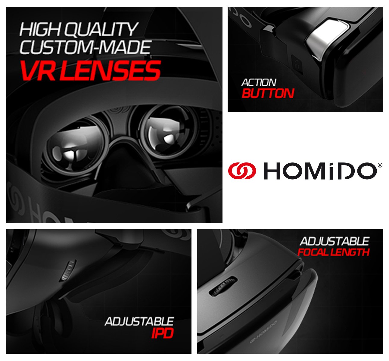Amazon.com: VR Headset Homido V2 for iPhone and Android : Cell