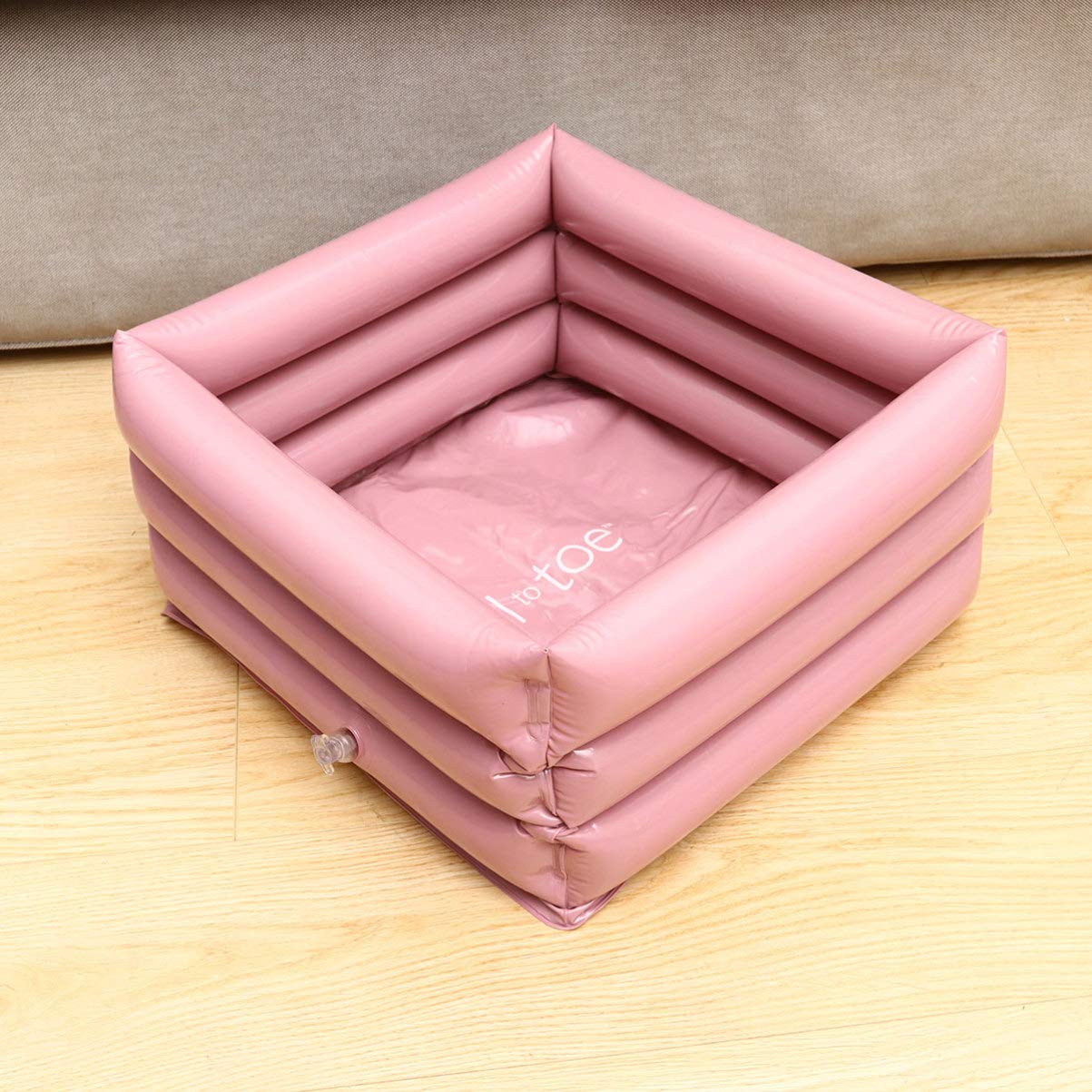 EXCEART Inflatable Foot Wash Basin Portable Foldable Pvc Foot Cleaning Container with Draining Hole for Home Travel Patient Care 12.2In X 12.2In X 5.9In - Image 3