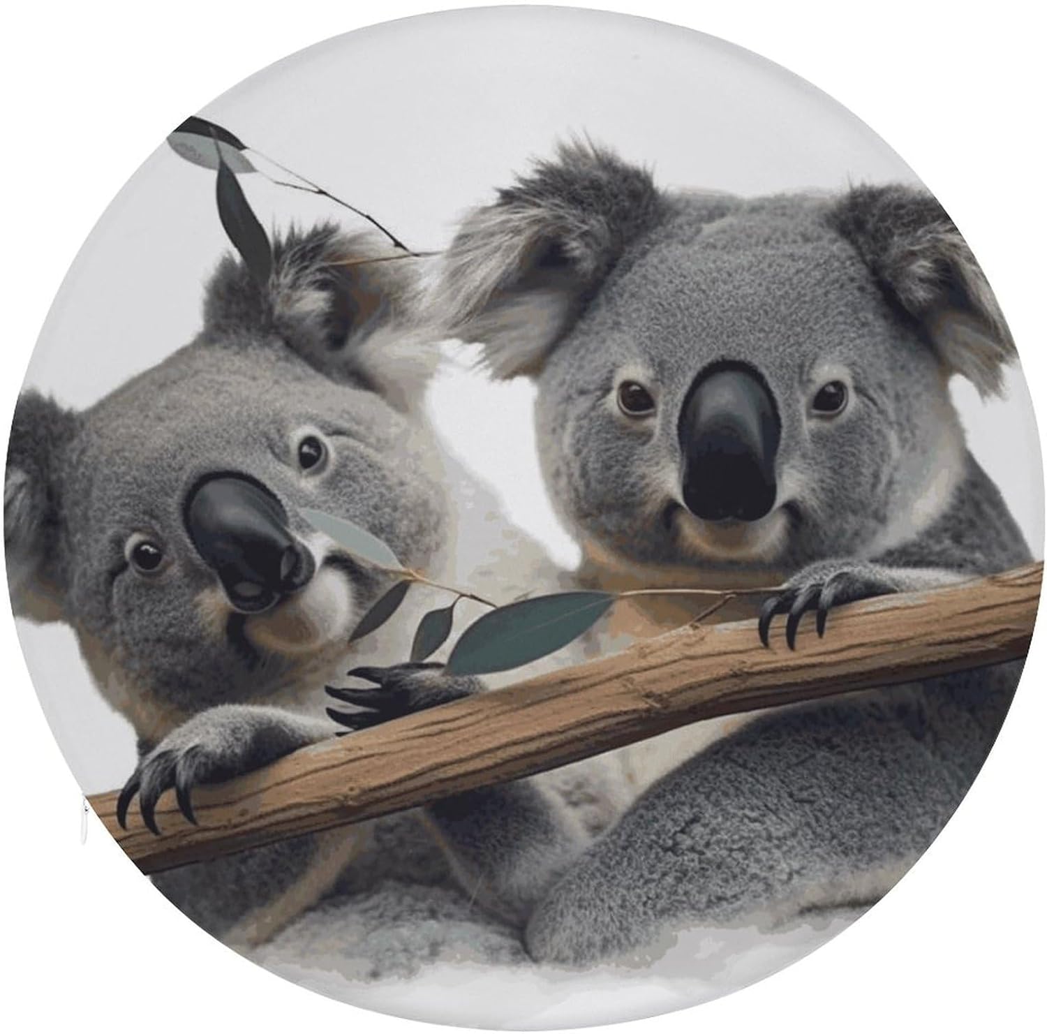 Funny Koalas Memory Foam Chair Cushions Non Slip Dining Chair Cushion Outdoor Chair Cushions with Removable Covers Round Kitchen Chair Pads 15 X 15 Inches Soft Bar Stool Cushion