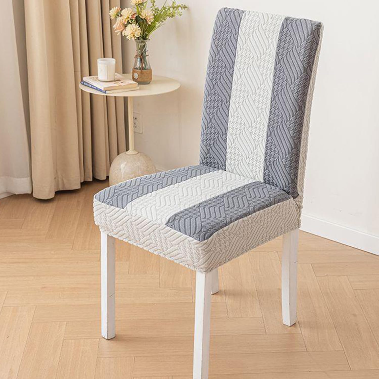 Greya,4pcs, Dining Chair Cover Set of 2/4 Removable Stretch Chair Protector Cover Dining Chair Slipcover for Dining Room Wedding Banquet Party Decoration Machine Washable