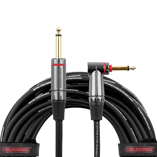 by Gator Cases Headliner Series Premium - Cable para instrumento de guitarra de ángulo recto a recto de 10 pies con tecnología de interruptor