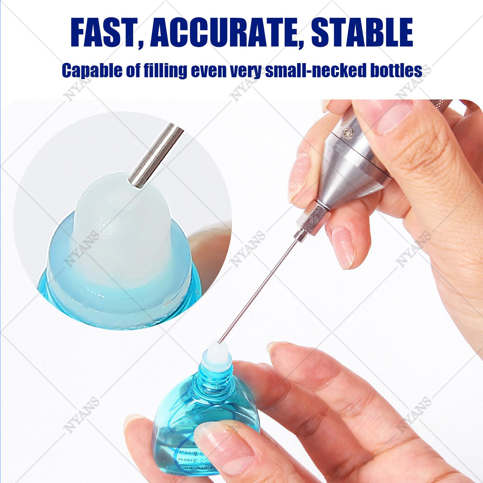 NYANS Riempitrice Automatica di Liquidi per Flaconi di Piccole Dimensioni, con Display LCD e Ugello Ad Ago di Precisione; Dosaggio Quantitativo (1-100 ml) HD1360