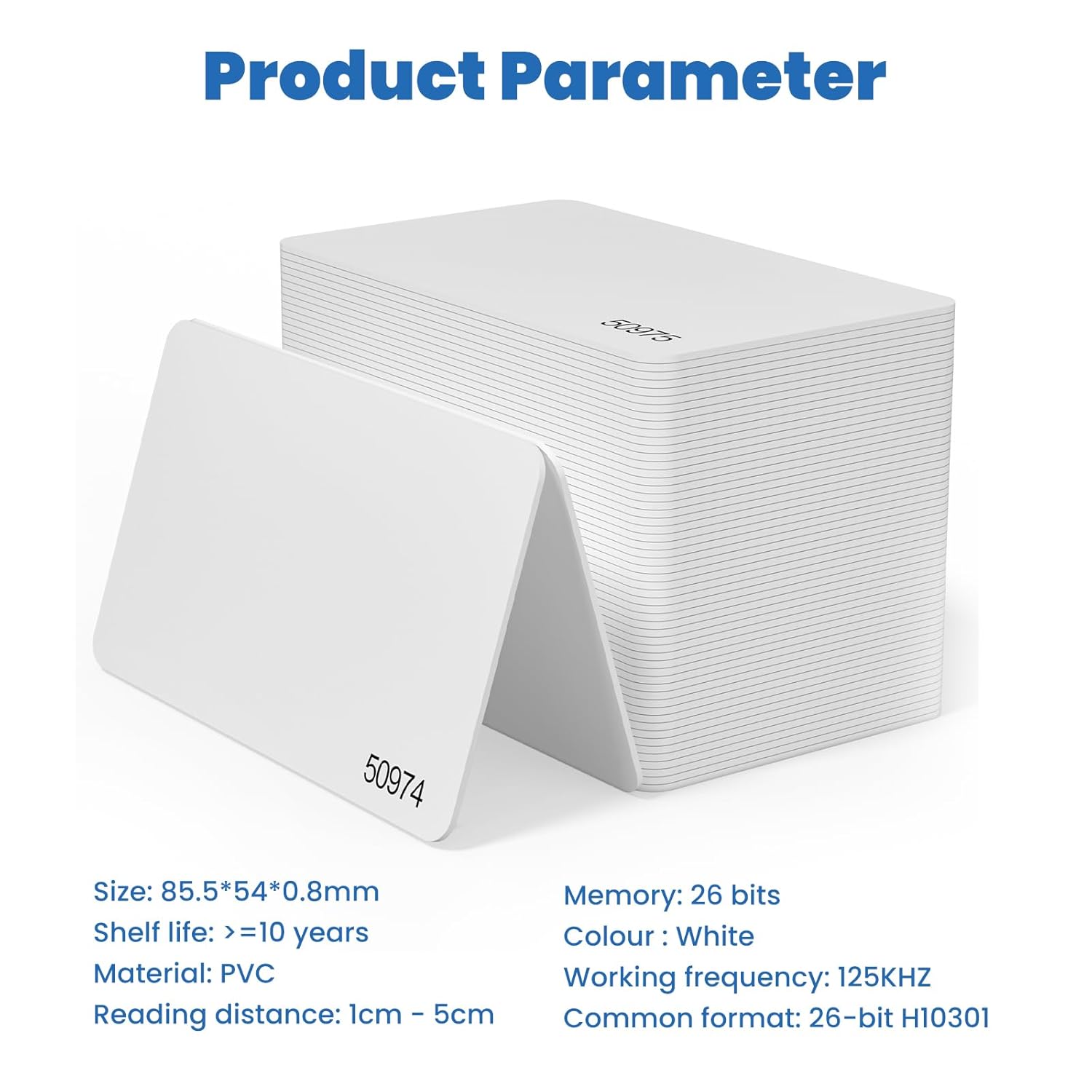 100 pcs 26 Bit Proximity Cards CR80 Key Card Weigand Prox Blank Printable Swipe Cards Compatable with ISOProx 1386 1326 H10301 Format Readers, Suitable for Most Access Control Systems