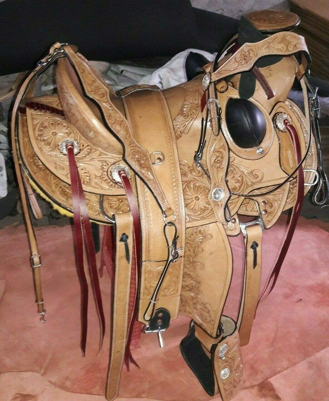 Equestrian Universe Western Heavy Duty Wade Ranch Roper Sella con Testa Stallo Collare