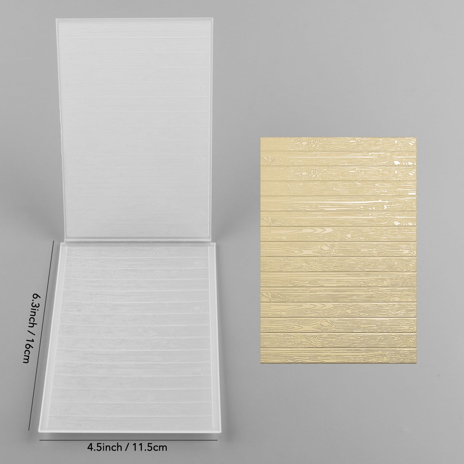 Briartw 3D Embossing Folder for Card Making,Wood Panel Clear Plastic Texture Fades Embossing Folder Template for Scrapbooking and Other Paper Craft Album Stamps DIY Decoration