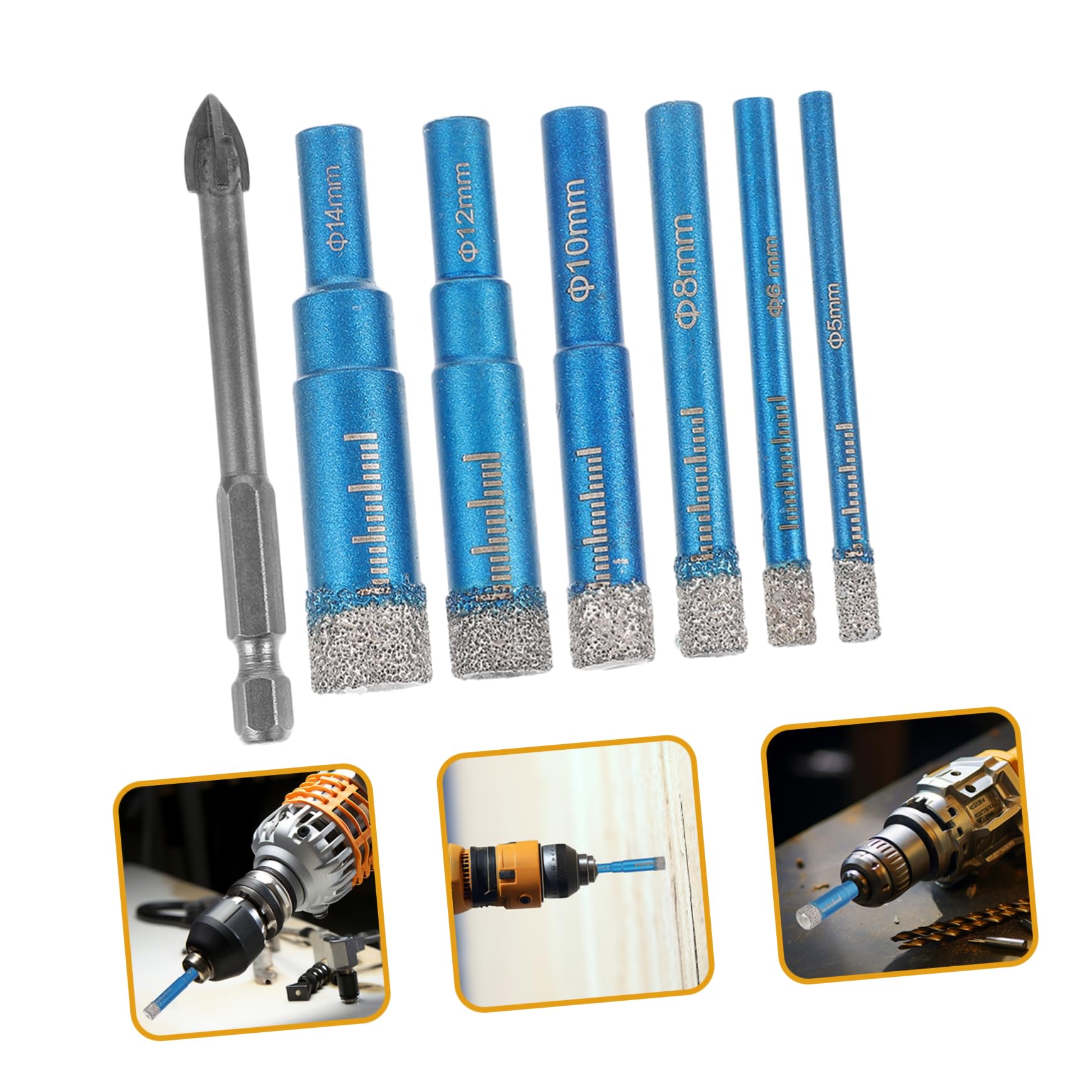 NUOBESTY 2 Set Di Utensili Per La Foratura Di Piastrelle Punte Da Trapano Kit Di Perforazione Per Piastrelle Punte Per La Foratura Di In Porcellana Utensili Per La Foratura
