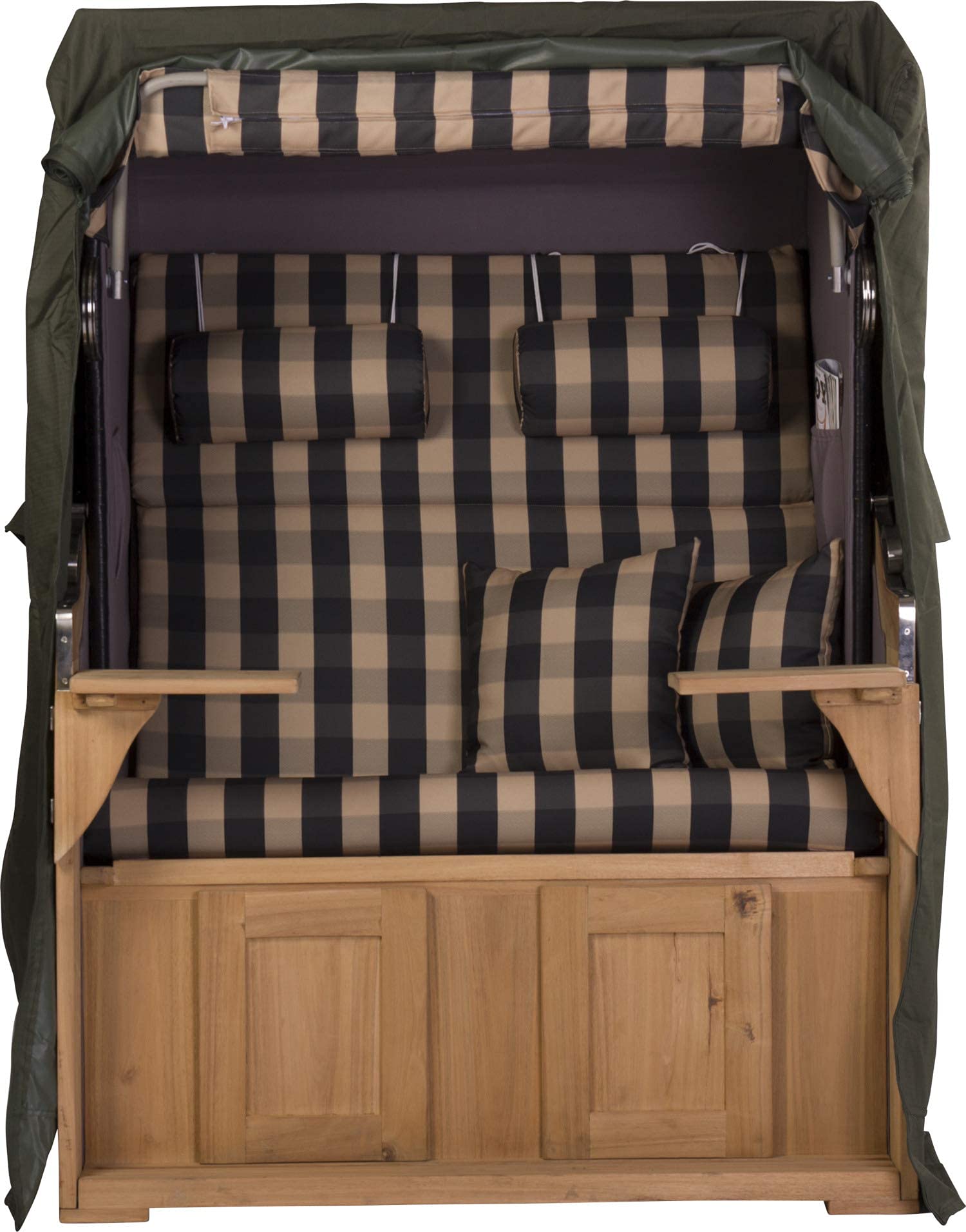 Strandkorb Schutzhülle | Größee L - 135cm | Wetterfeste Strandkorbhülle Oxford 600D in Grün| Wasserdichte Abdeckhaube mit UV-Schutz