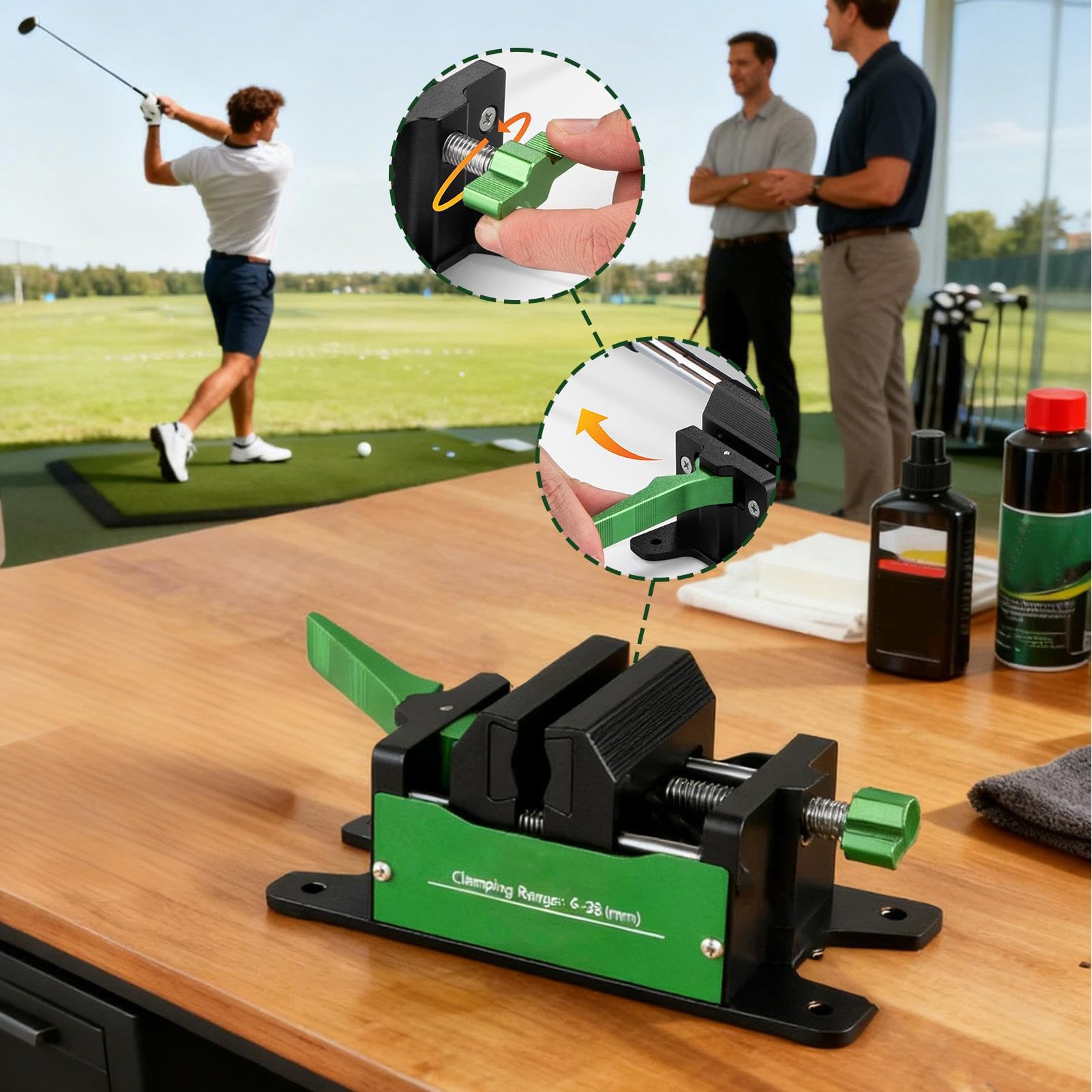 Imadło do Kijów Golfowych Aluminiowe Akcesoria Antypoślizgowe do Gry w | Wyciskacz i Ekstraktor Shaftów do Kijów do Wymiany Shaftów Montażu Chwytu dla Graczy Domowych