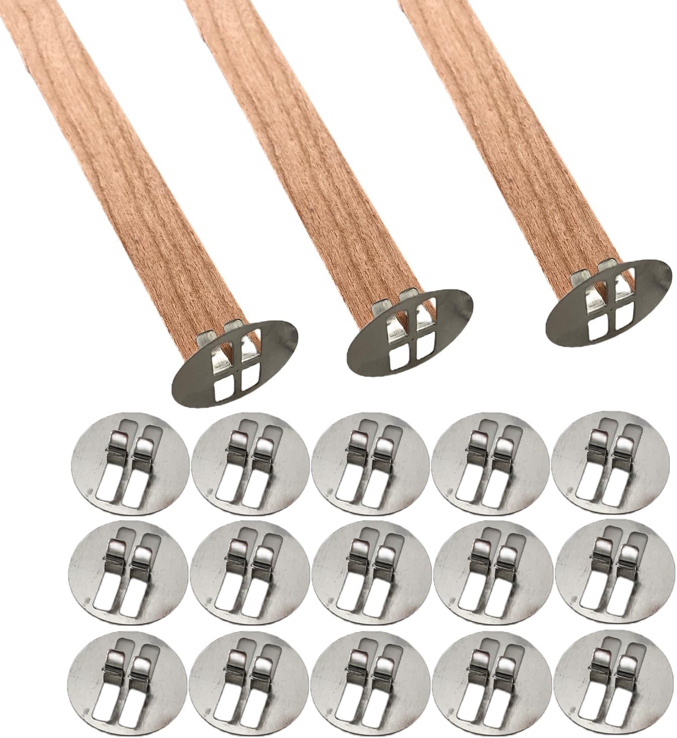 1000 pcs Wick Clip for Candle Making Wood Wick Holder Base Universal Wood Wick Clips Wooden Wicks Bases Metal Candle Wick Holders (Wicks not Included)