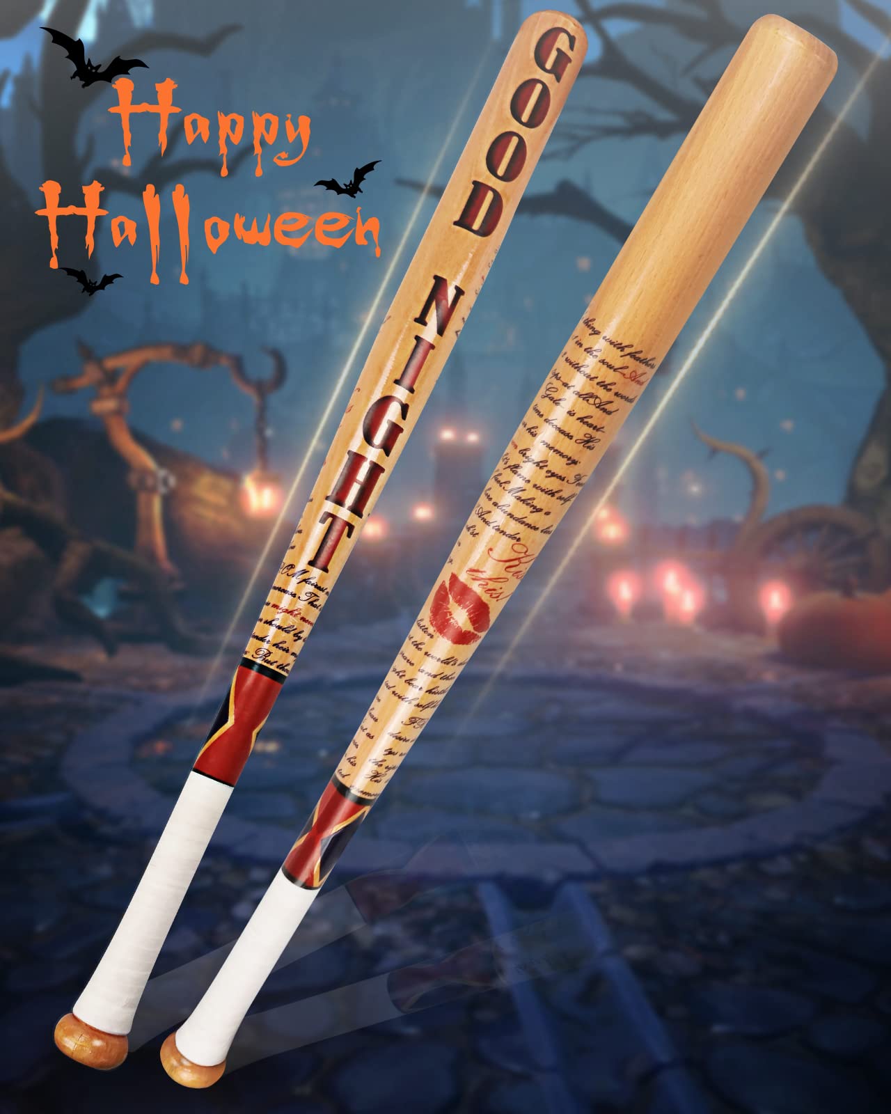 Wlretmci 28 inch Solid Wooden Baseball Bat, Role Playing Props for ...