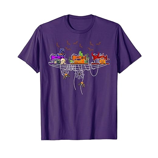 Witch Devil Pumpkin Sewing Machines Halloween Costume Day T-Shirt