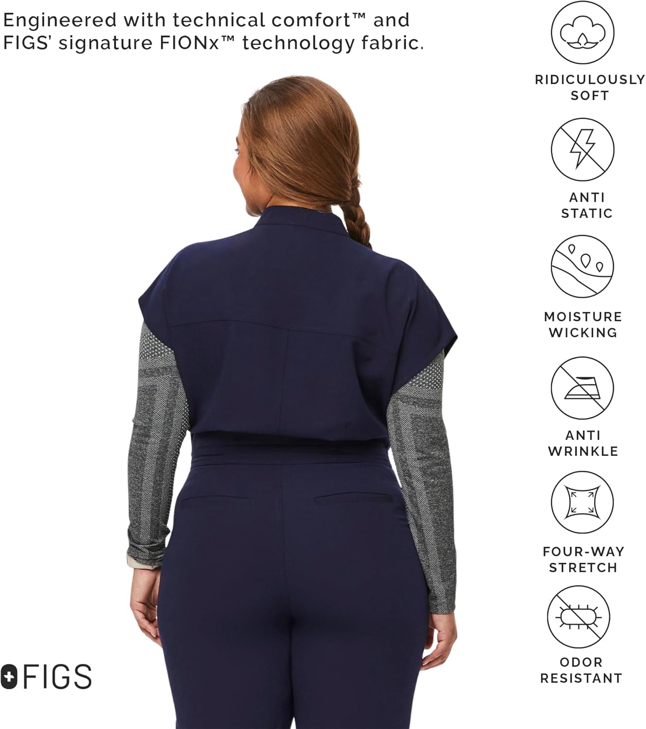 FIGS Rafaela Cargo ScrubJumpsuit for Women — Comfortable Fit One-Piece Jogger Scrub Set, High Rise Waistband, 9 Pockets