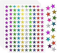 Vista 8 de Calcomanías metálicas de estrellas, 2520 piezas, estrellas de papel metálico de 0.6 pulgadas para recompensas de niños y tabla de comportamiento