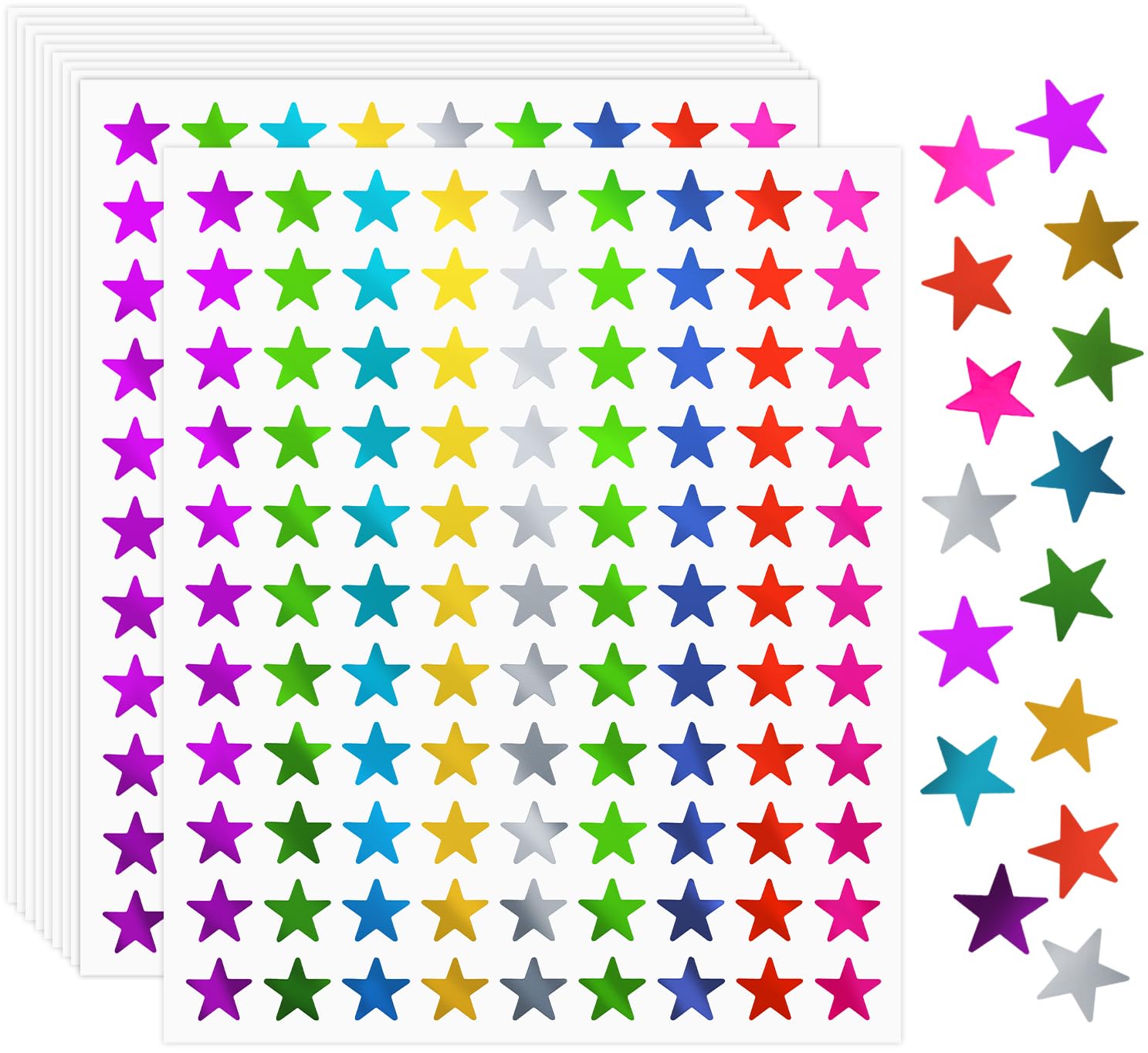 Star Stickers, 5040 PCS 0.6" Foil Star Metallic Stickers, Star Stickers for Kids Reward, Foil Star Stickers for Behavior Chart, Student Planner, School Classroom Teacher Supplies, DIY